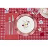 Lenox Dinnerware Set, Gingham Black Dinner Plates, Service for 4, Porcelain, Microwave & Dishwasher Safe, Halloween Dishes, Bold Black Gingham Rims, Halloween Decor Indoor (Black/White, 4 Pieces)(Red)