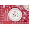 Lenox Dinnerware Set, Gingham Black Dinner Plates, Service for 4, Porcelain, Microwave & Dishwasher Safe, Halloween Dishes, Bold Black Gingham Rims, Halloween Decor Indoor (Black/White, 4 Pieces)(Pink)