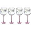 Lenox Glassware, Butterfly Meadow Pink Balloon Wine Glasses, Set of 4, Service For 4, Made From Glass, Dishwasher Safe, Drinking Glasses, Home And Kitchen, Glass Cups (Pink, 4 Pieces, 26 oz Capacity)(Balloon Wine Glass)