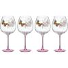 Lenox Glassware, Butterfly Meadow Pink Balloon Wine Glasses, Set of 4, Service For 4, Made From Glass, Dishwasher Safe, Drinking Glasses, Home And Kitchen, Glass Cups (Pink, 4 Pieces, 26 oz Capacity)(Balloon Wine Glass)