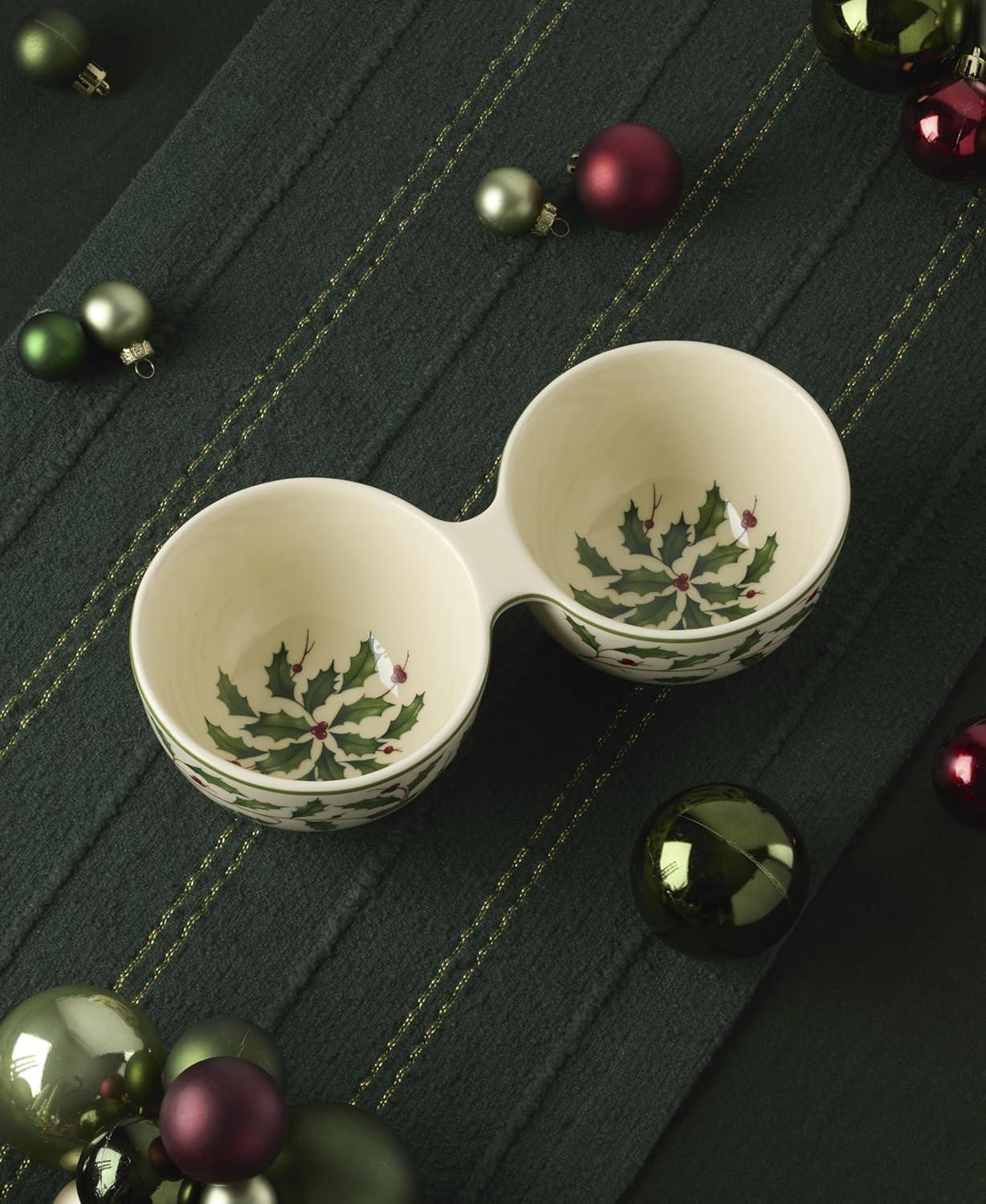 imageLenox 870004 Hosting The Holidays Napkin Holder ChristmasDouble Dip Bowl