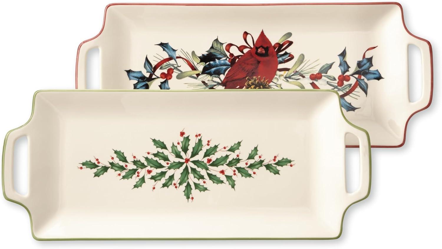 imageLenox 870004 Hosting The Holidays Napkin Holder ChristmasHors DOeuvres Tray