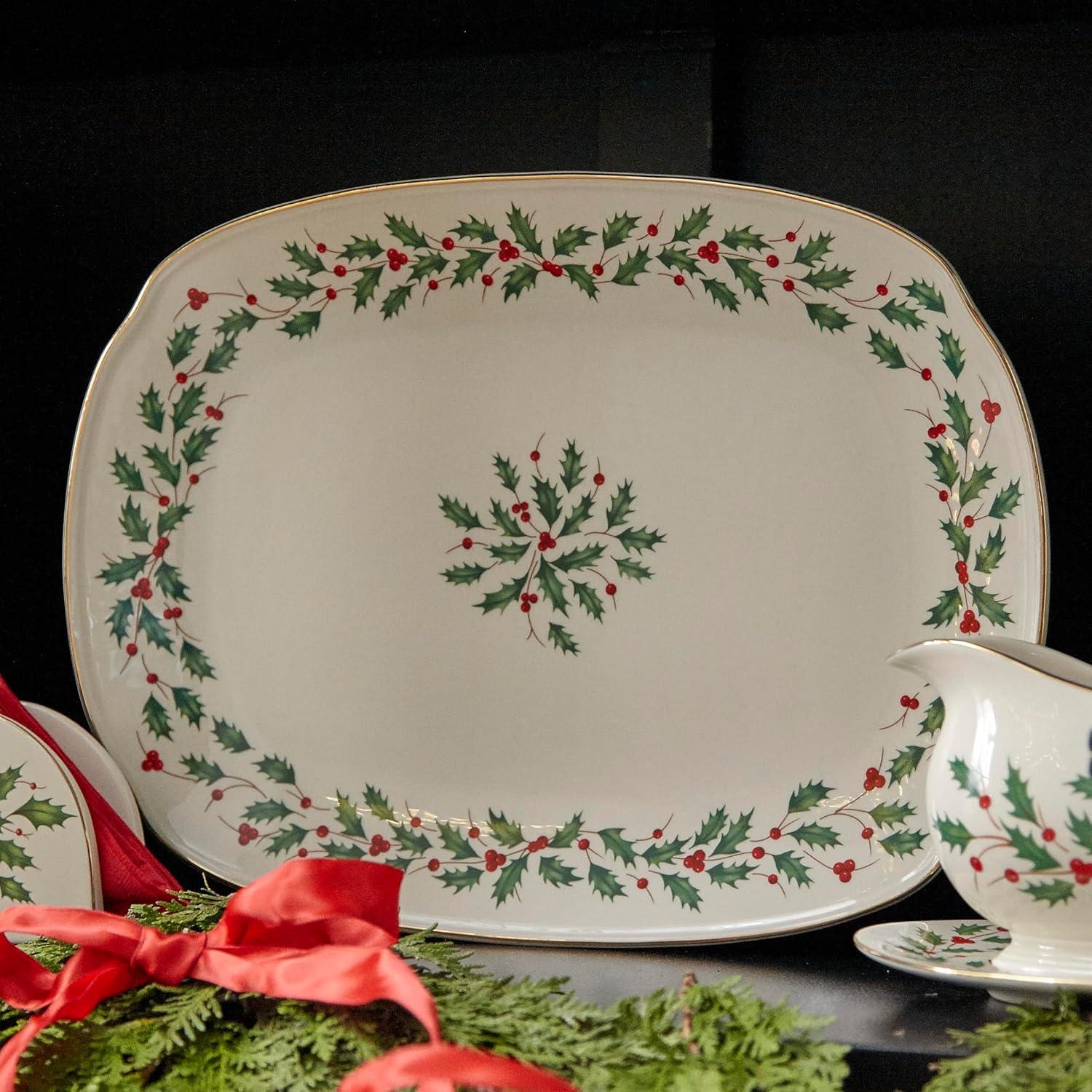 imageLenox 870004 Hosting The Holidays Napkin Holder ChristmasOblong Platter