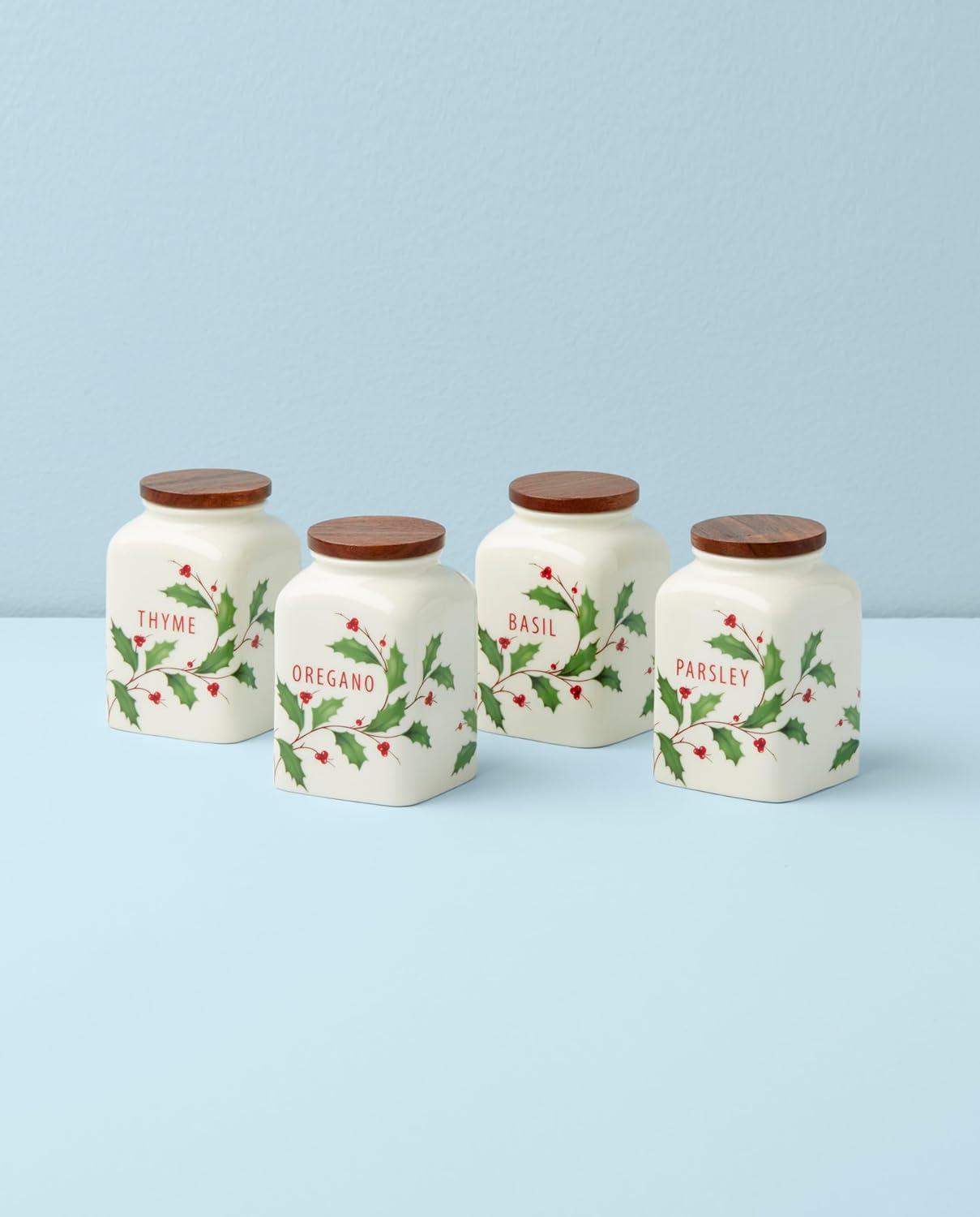 imageLenox 870004 Hosting The Holidays Napkin Holder ChristmasSpice Jars Cooking