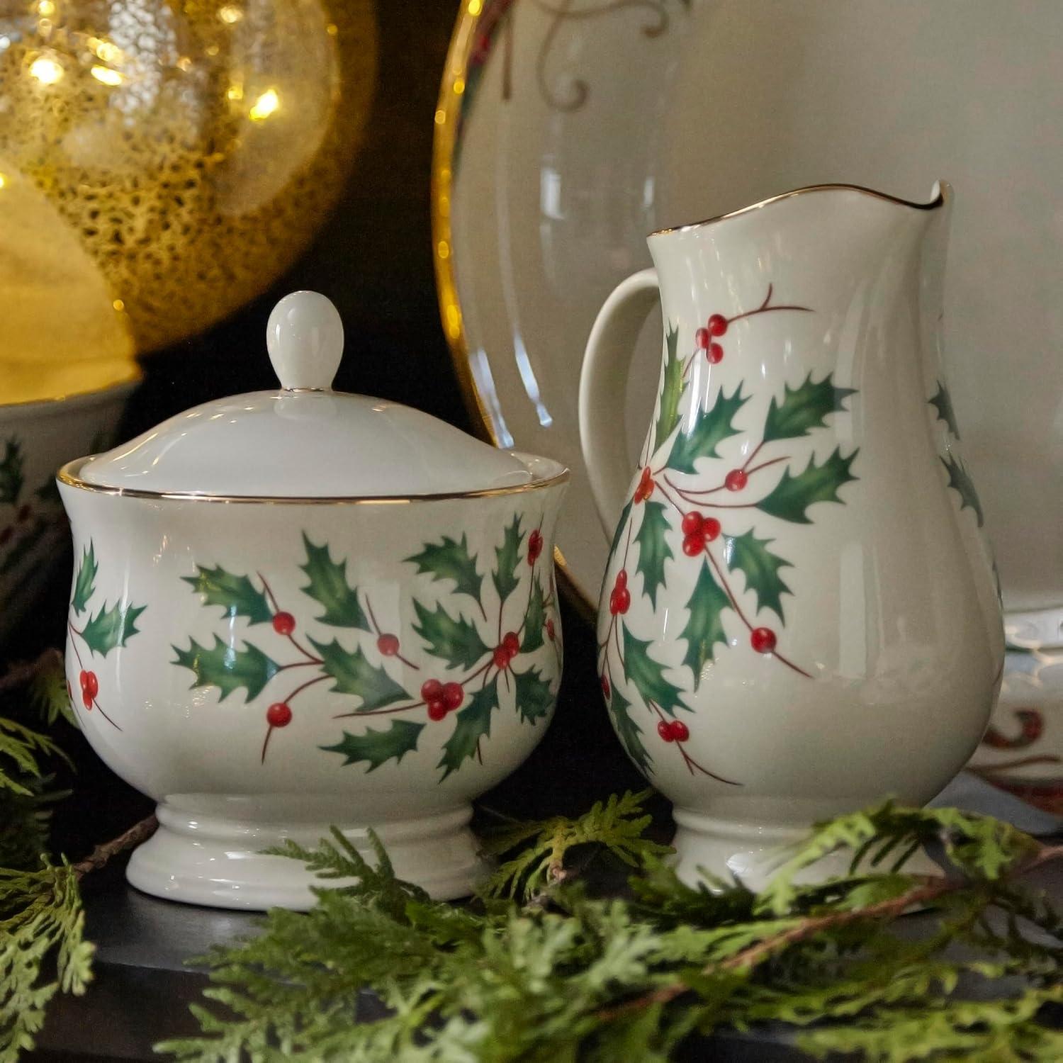 imageLenox 870004 Hosting The Holidays Napkin Holder ChristmasSugar and Creamer