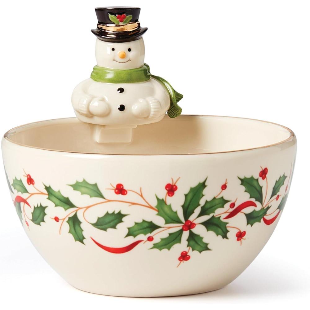 imageLenox 870004 Hosting The Holidays Napkin Holder ChristmasBowl Snowman