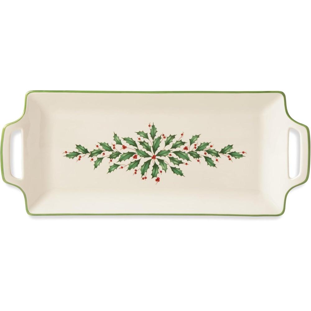 imageLenox 870004 Hosting The Holidays Napkin Holder ChristmasHors DOeuvres Tray