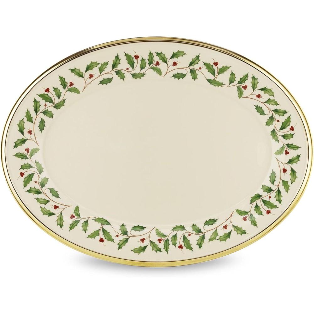 imageLenox 870004 Hosting The Holidays Napkin Holder ChristmasOval Platter
