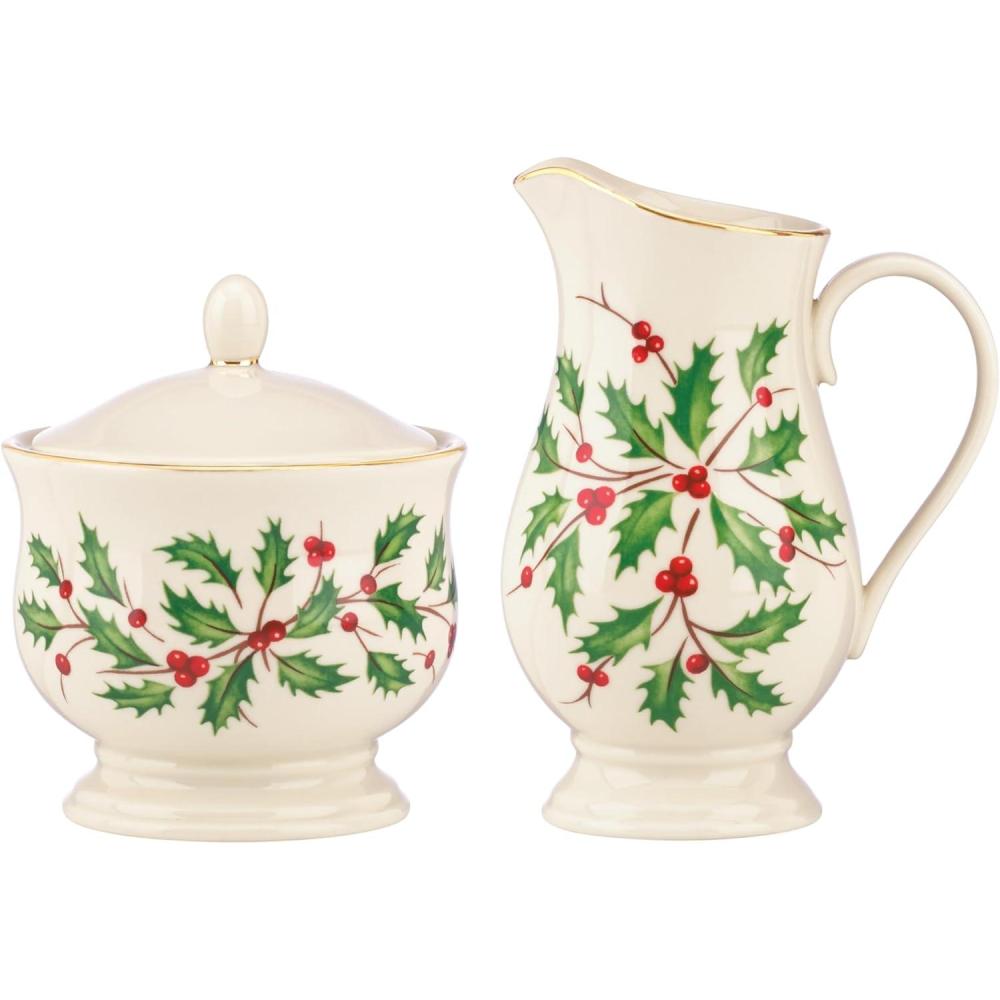 imageLenox 870004 Hosting The Holidays Napkin Holder ChristmasSugar and Creamer