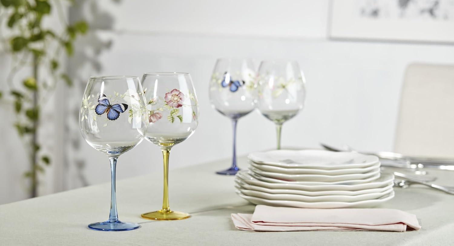 imageLenox 899817 Butterfly Meadow Balloon Wine Glasses Set Of 4 Assorted