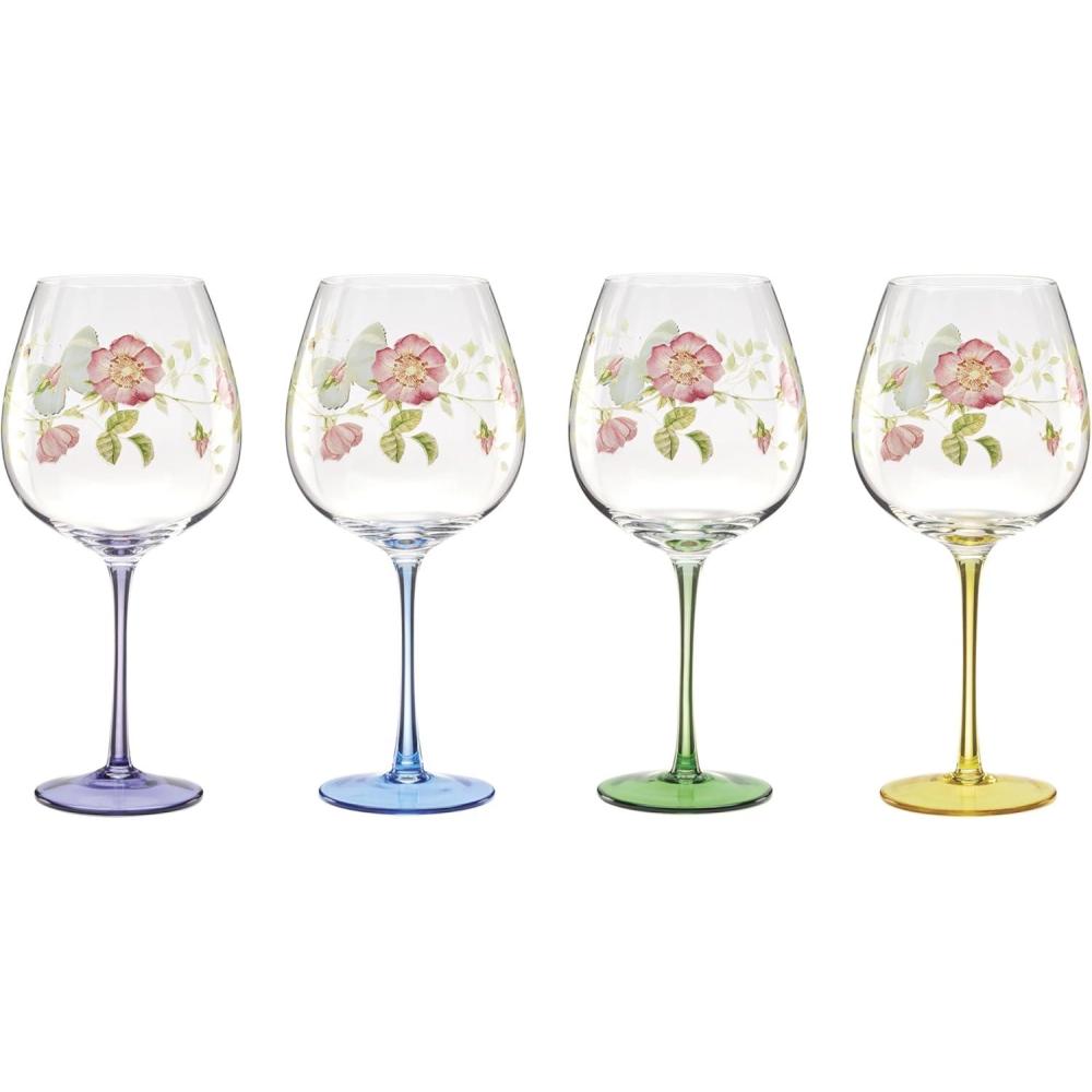 imageLenox 899817 Butterfly Meadow Balloon Wine Glasses Set Of 4 Assorted