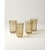 Lenox Drinkware, Homespun Amber Tall Tumbler, Set of 4, Glass Material, Dishwasher Safe, Glassware Drinking Glasses Set, Home, Kitchen and Dining, Tumbler Cup Sets (Amber, 4 Pieces, 20 Ounce Capacity)