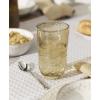 Lenox Drinkware, Homespun Amber Tall Tumbler, Set of 4, Glass Material, Dishwasher Safe, Glassware Drinking Glasses Set, Home, Kitchen and Dining, Tumbler Cup Sets (Amber, 4 Pieces, 20 Ounce Capacity)