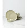 Lenox Stoneware Dinnerware Sets, French Perle Scallop Matcha 12-Piece Dinnerware Set, Service For 4, Green Dishes Set for 4, Dishwasher Safe, Stoneware Dinner Plates and Bowls Sets (Green, 12 Piece)