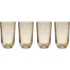 Lenox Drinkware, Homespun Amber Tall Tumbler, Set of 4, Glass Material, Dishwasher Safe, Glassware Drinking Glasses Set, Home, Kitchen and Dining, Tumbler Cup Sets (Amber, 4 Pieces, 20 Ounce Capacity)
