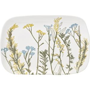 Lenox Home And Kitchen, Wildflowers Hors d’Oeuvres Tray, Stoneware Material, Serving Tray, Dishwasher & Microwave Safe, Table Decor, Wild Flower Design, Serving Platter(White, 1 Piece, 11 Inch Length)