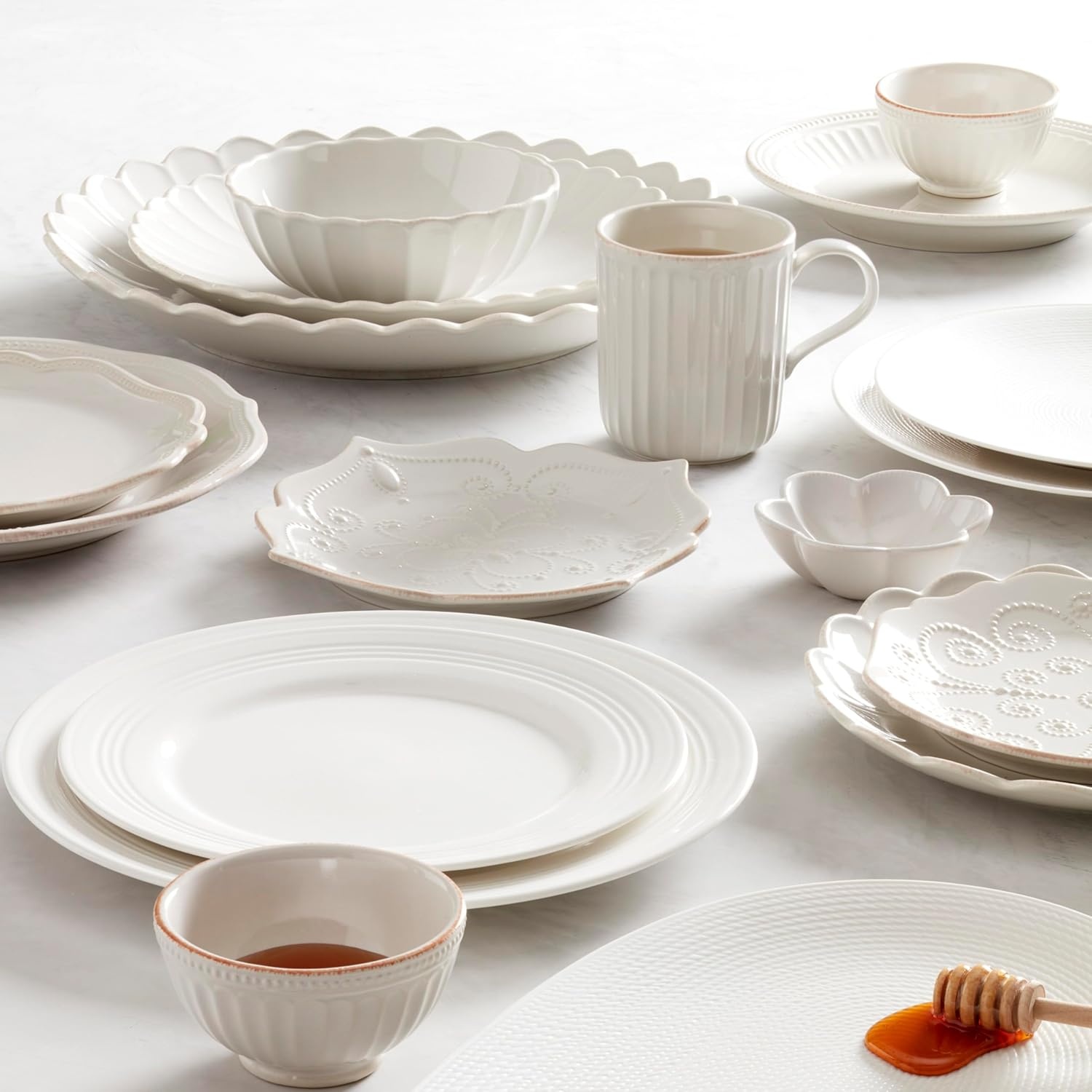 imageLenox 891288 French Perle 4Piece Dinner Plate Set12Piece Dinnerware Set AllPurpose Bowls