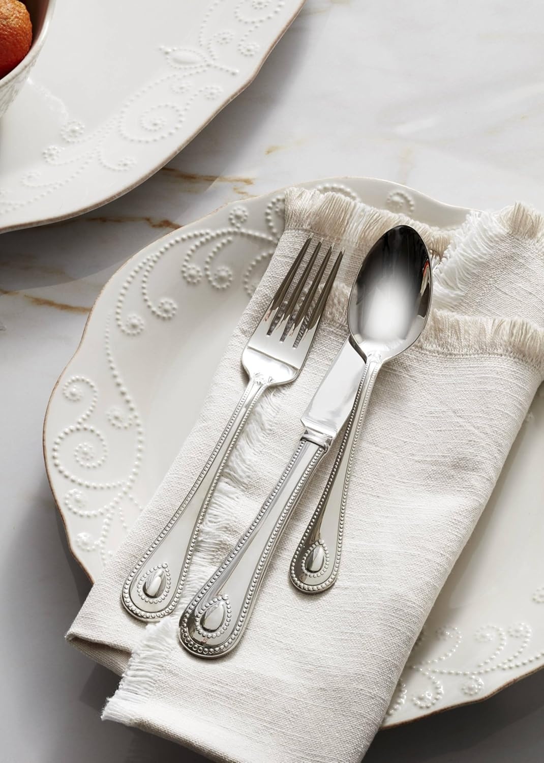 imageLenox 891288 French Perle 4Piece Dinner Plate Set12Piece Dinnerware Set Pasta Bowls