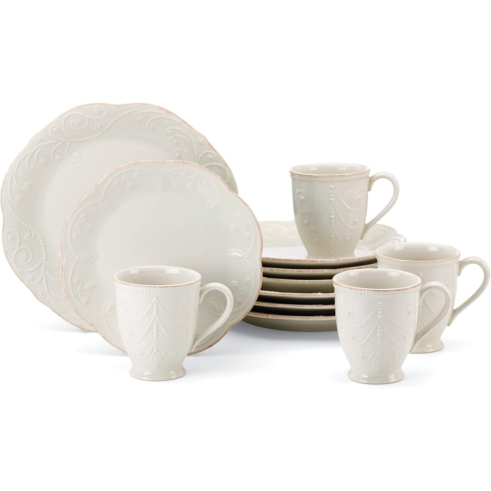 imageLenox 891288 French Perle 4Piece Dinner Plate Set12Piece Dinnerware Set Mugs