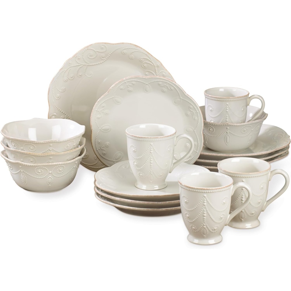 imageLenox 891288 French Perle 4Piece Dinner Plate Set16Piece Dinnerware Set