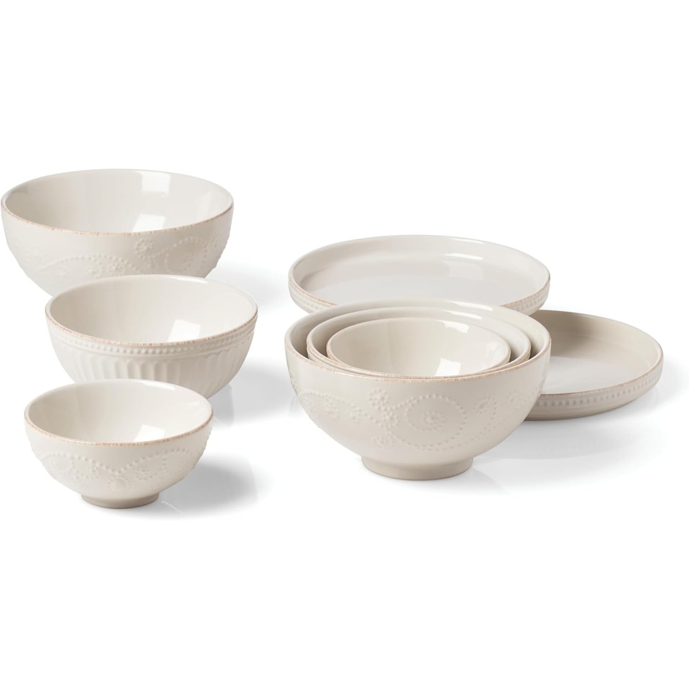imageLenox 891288 French Perle 4Piece Dinner Plate Set8Piece Nested Dinnerware Set