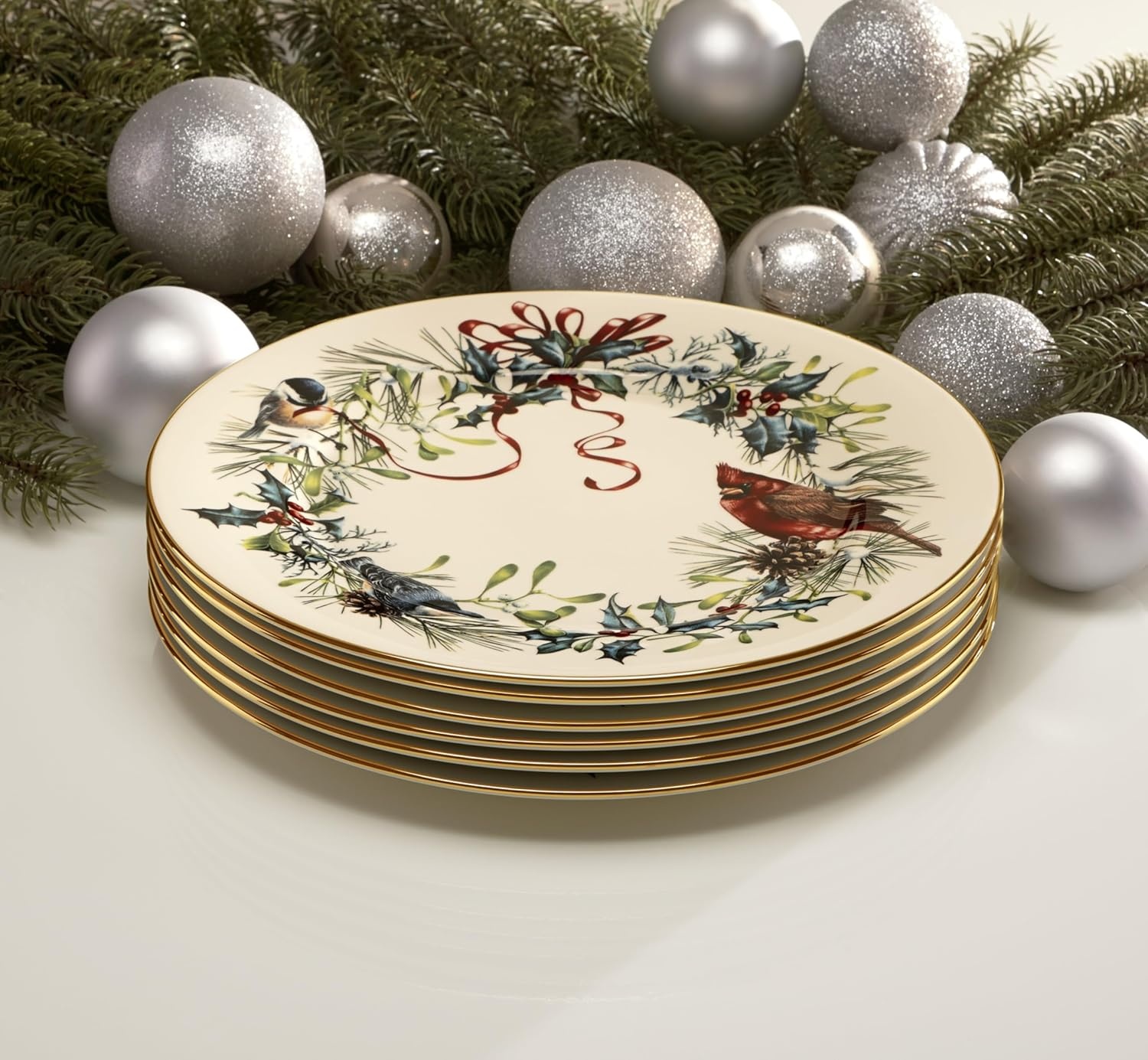 image:imageLenox 6049837 Winter Greetings Mug Christmas amp Holiday DrinkwareDinner Plate