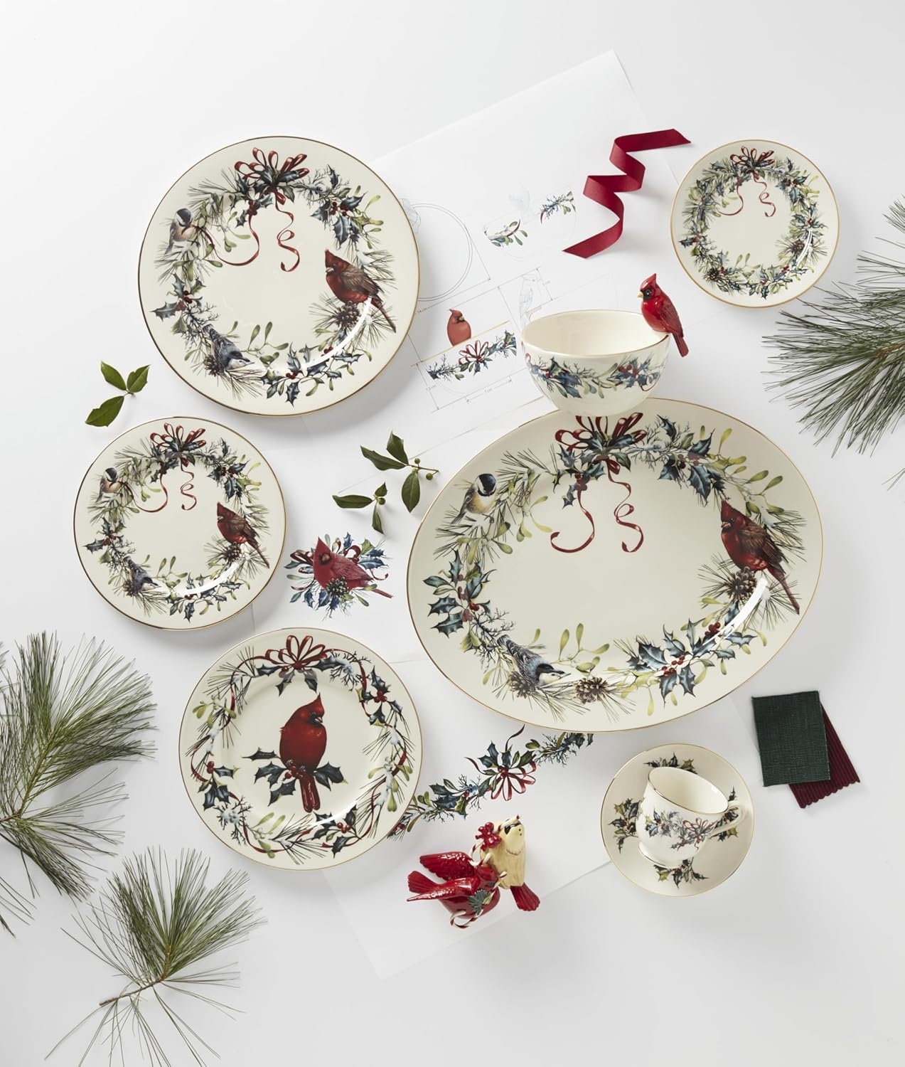 image:imageLenox 6049837 Winter Greetings Mug Christmas amp Holiday DrinkwareDinner Plate