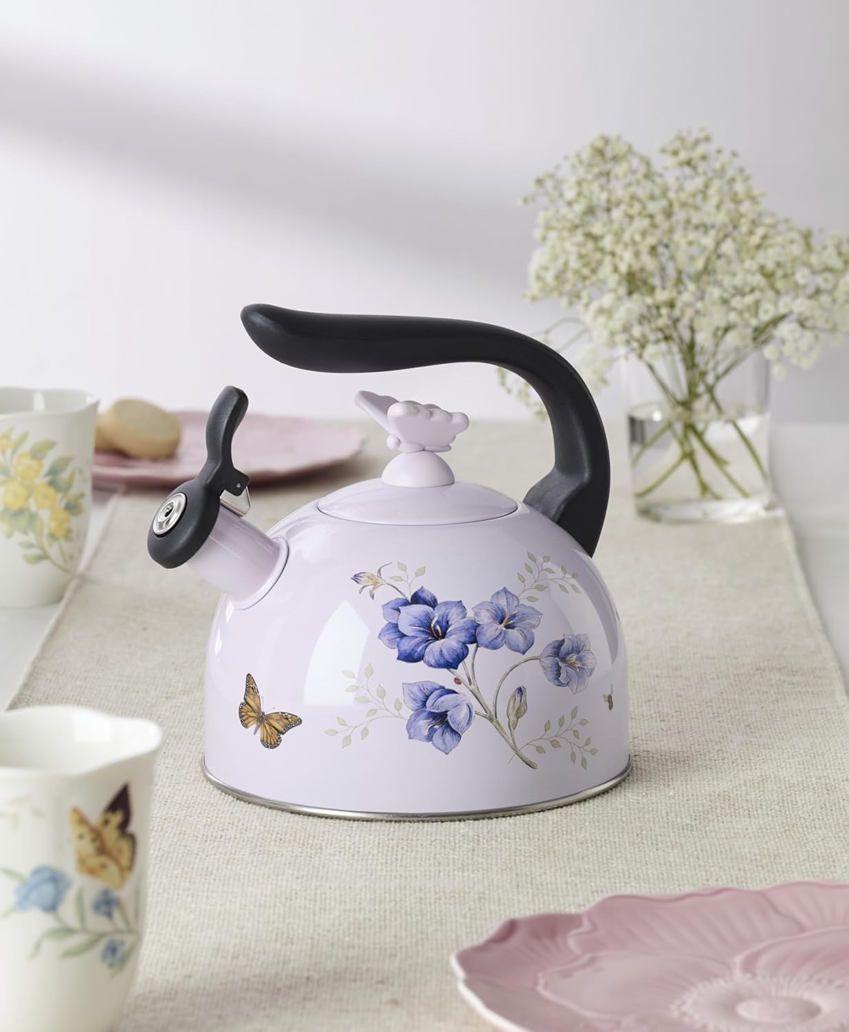 image:imageLenox 897923 Butterfly Meadow Colors Tea Kettle 26 Quarts Pink