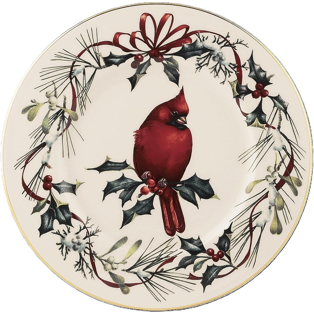image:imageLenox 6049837 Winter Greetings Mug Christmas amp Holiday DrinkwareAccent Plate Cardinal