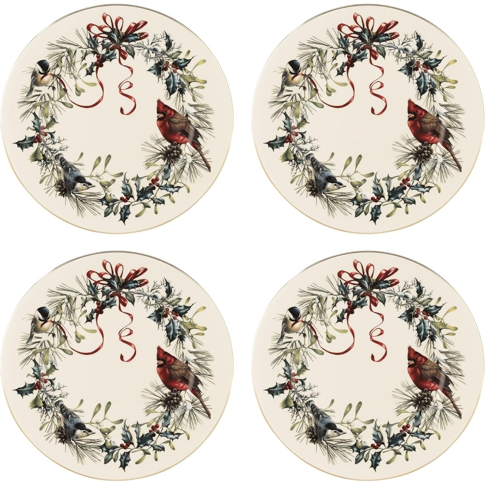 image:imageLenox 6049837 Winter Greetings Mug Christmas amp Holiday DrinkwareDinner Plates Set of 4