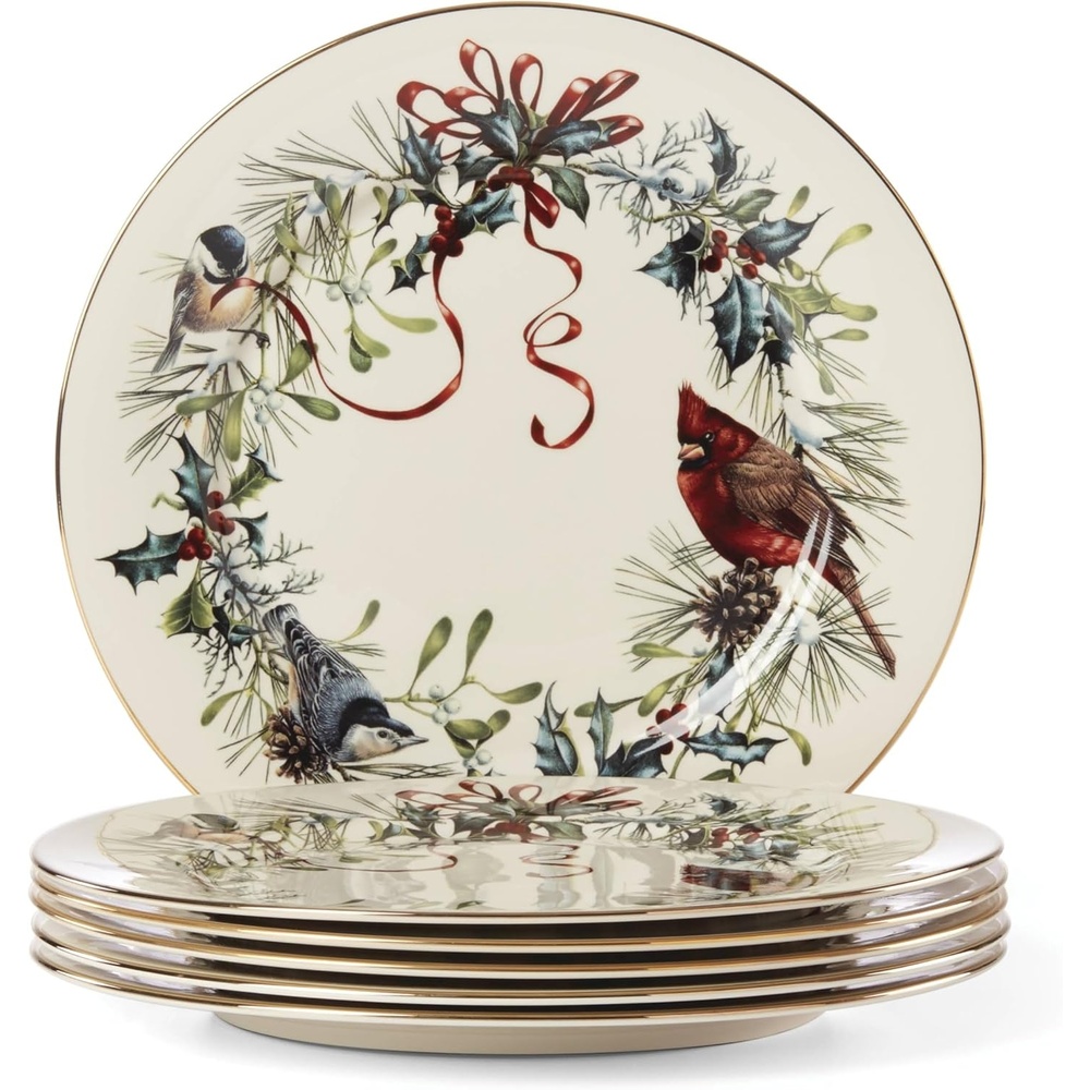 image:imageLenox 6049837 Winter Greetings Mug Christmas amp Holiday DrinkwareDinner Plates  Set of 6