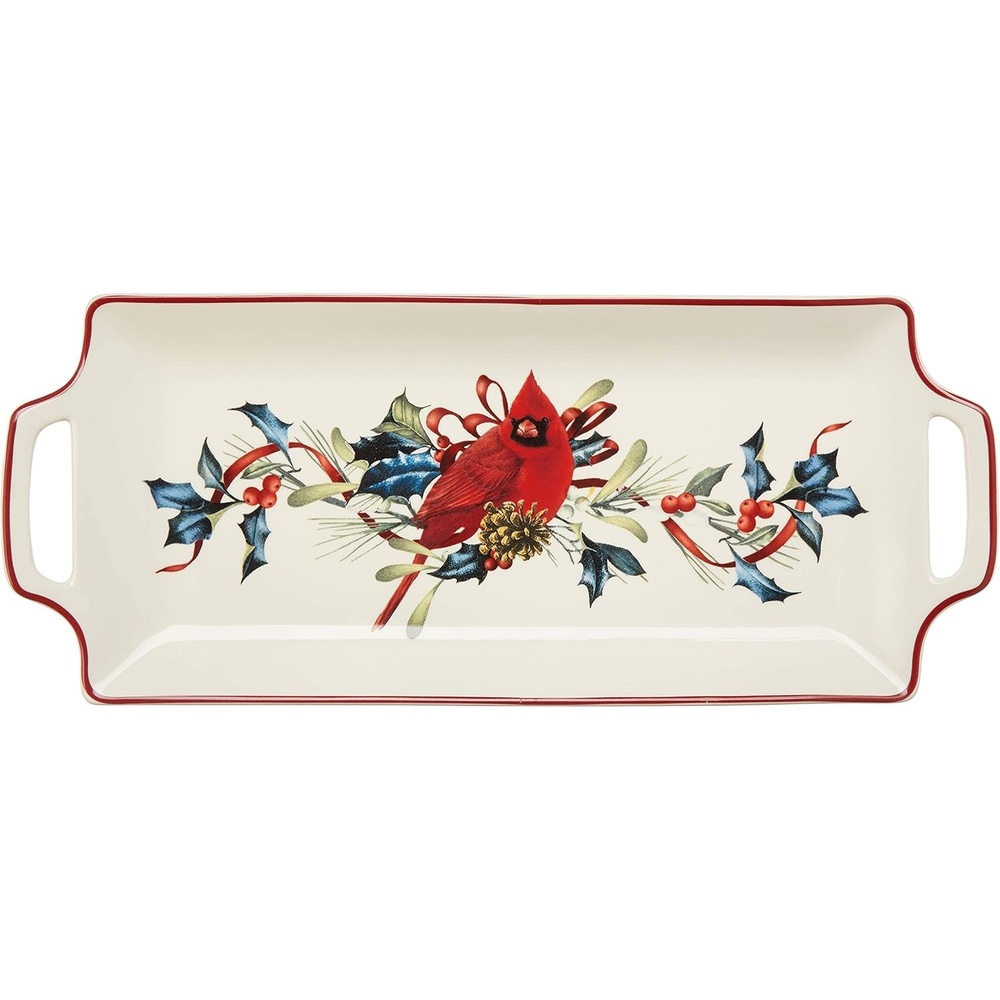 image:imageLenox 6049837 Winter Greetings Mug Christmas amp Holiday DrinkwareHors DOeuvres Tray
