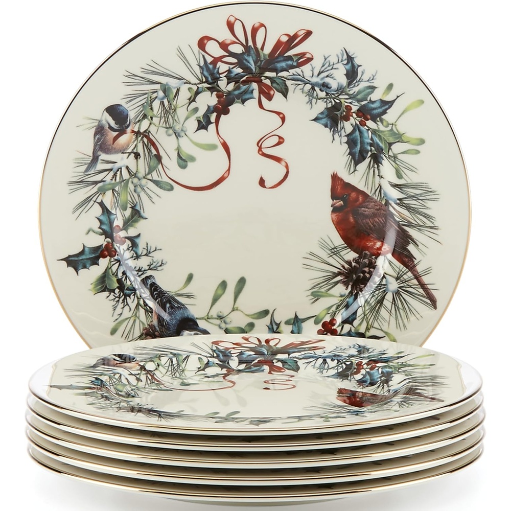 image:imageLenox 6049837 Winter Greetings Mug Christmas amp Holiday DrinkwareSalad Plates  Set of 6