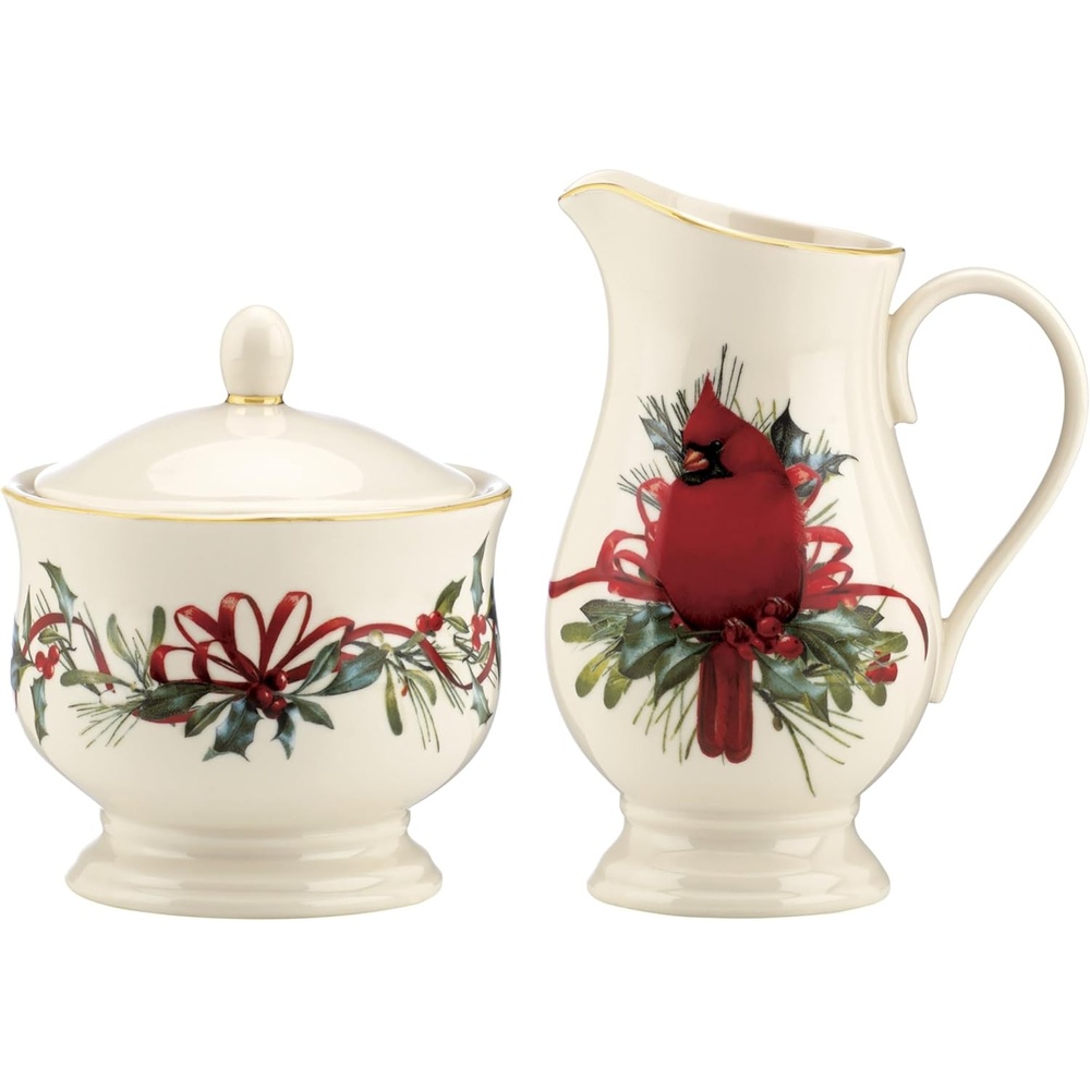 image:imageLenox 6049837 Winter Greetings Mug Christmas amp Holiday DrinkwareSugar Creamer Set