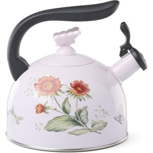Lenox 897923 Butterfly Meadow Colors Tea Kettle, 2.6 Quarts, Pink