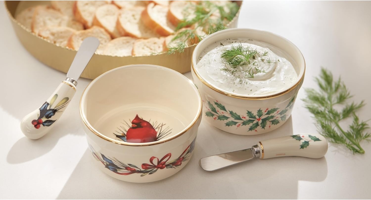 image:imageLenox 804420 Hosting The Holidays Dip Bowl amp Spreader Christmas