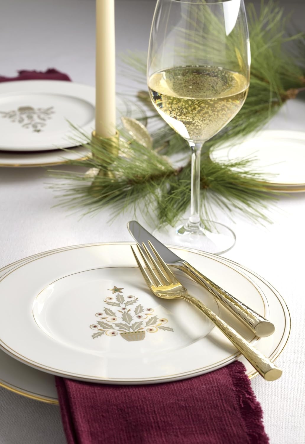 image:imageLenox 853817 Federal Gold Place Setting BowlChristmas Accent Plates Set of 4