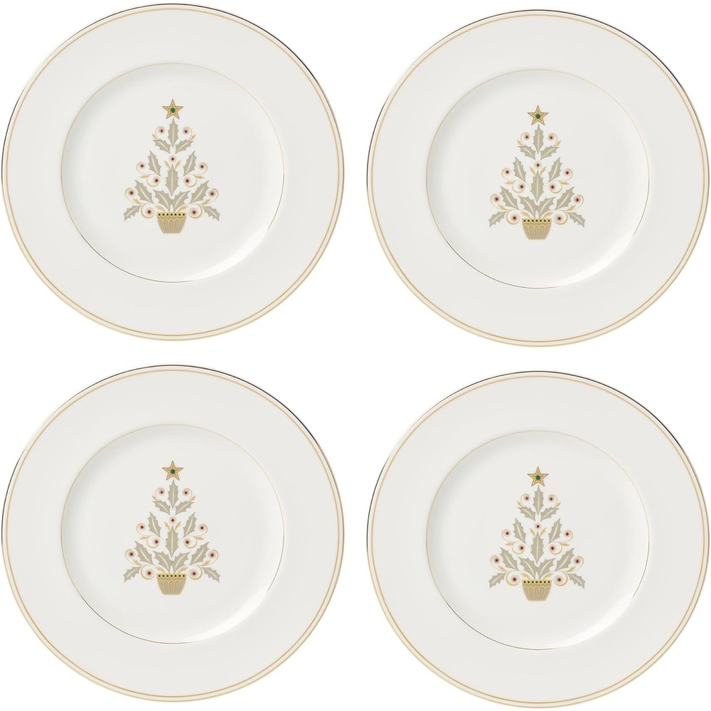 image:imageLenox 853817 Federal Gold Place Setting BowlChristmas Accent Plates Set of 4