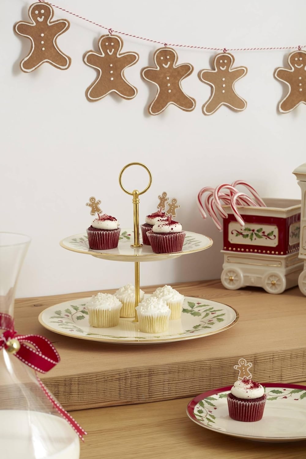 image:imageLenox 898092 Holiday Rectangular Baking Dish Large Christmas Festive Kitchen Decor2Tiered Server