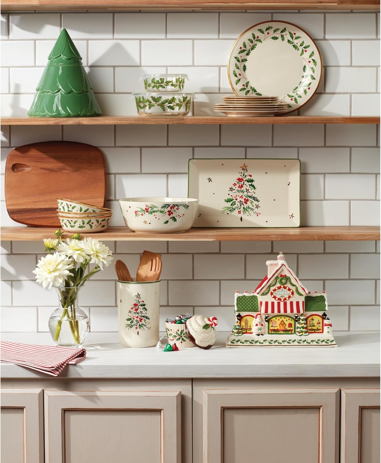 image:imageLenox 898092 Holiday Rectangular Baking Dish Large Christmas Festive Kitchen DecorCandy Dish Cupcake