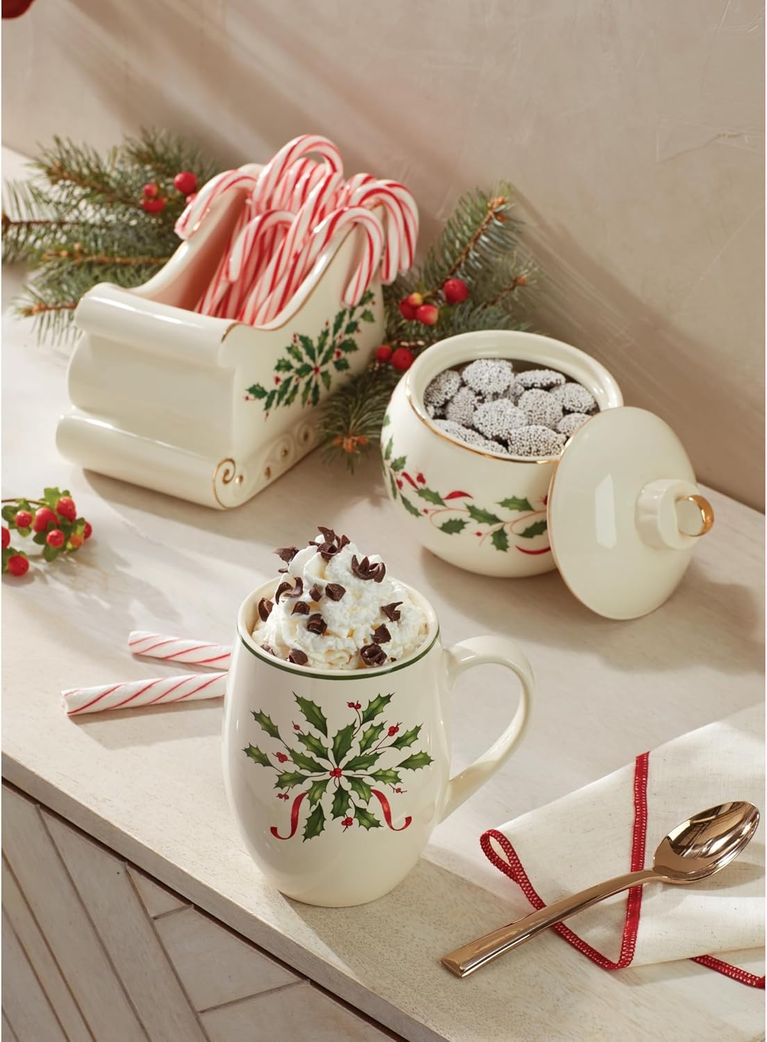 image:imageLenox 898092 Holiday Rectangular Baking Dish Large Christmas Festive Kitchen DecorCandy Jar