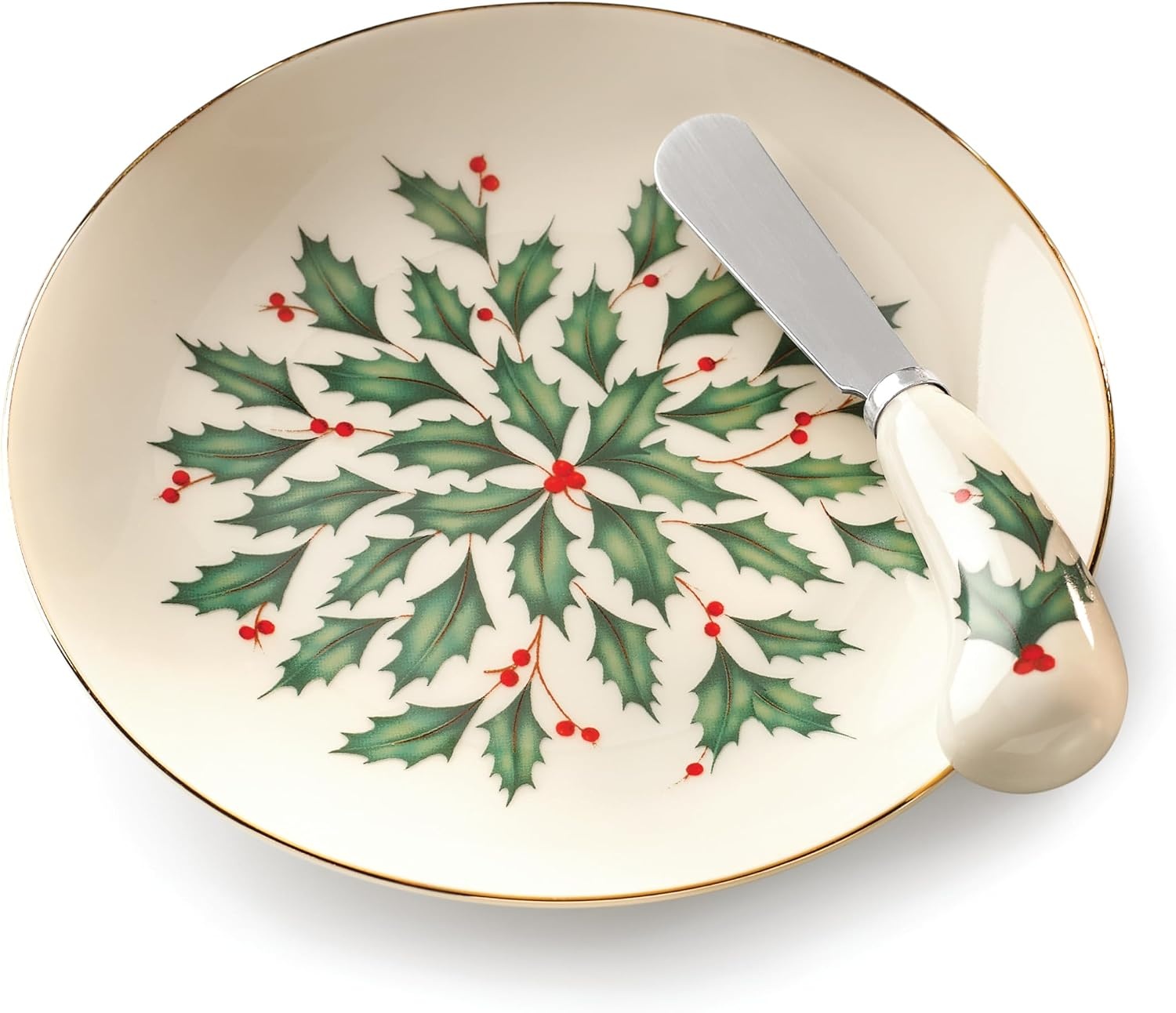 image:imageLenox 898092 Holiday Rectangular Baking Dish Large Christmas Festive Kitchen DecorCheese Plate with Knife