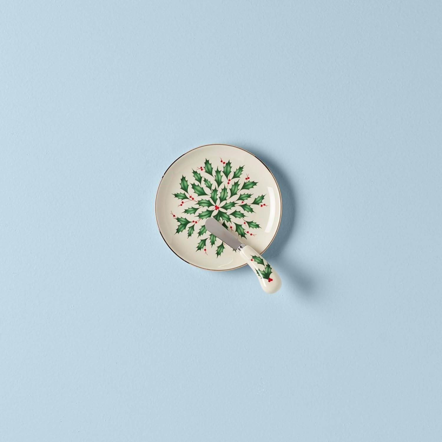 image:imageLenox 898092 Holiday Rectangular Baking Dish Large Christmas Festive Kitchen DecorCheese Plate with Knife