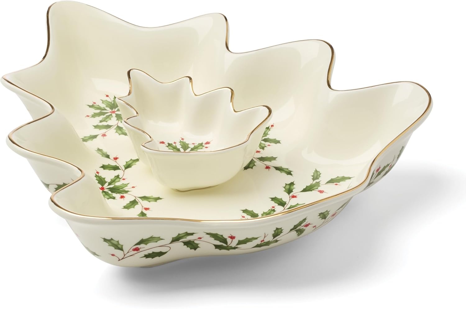 image:imageLenox 898092 Holiday Rectangular Baking Dish Large Christmas Festive Kitchen DecorChip Dip Set
