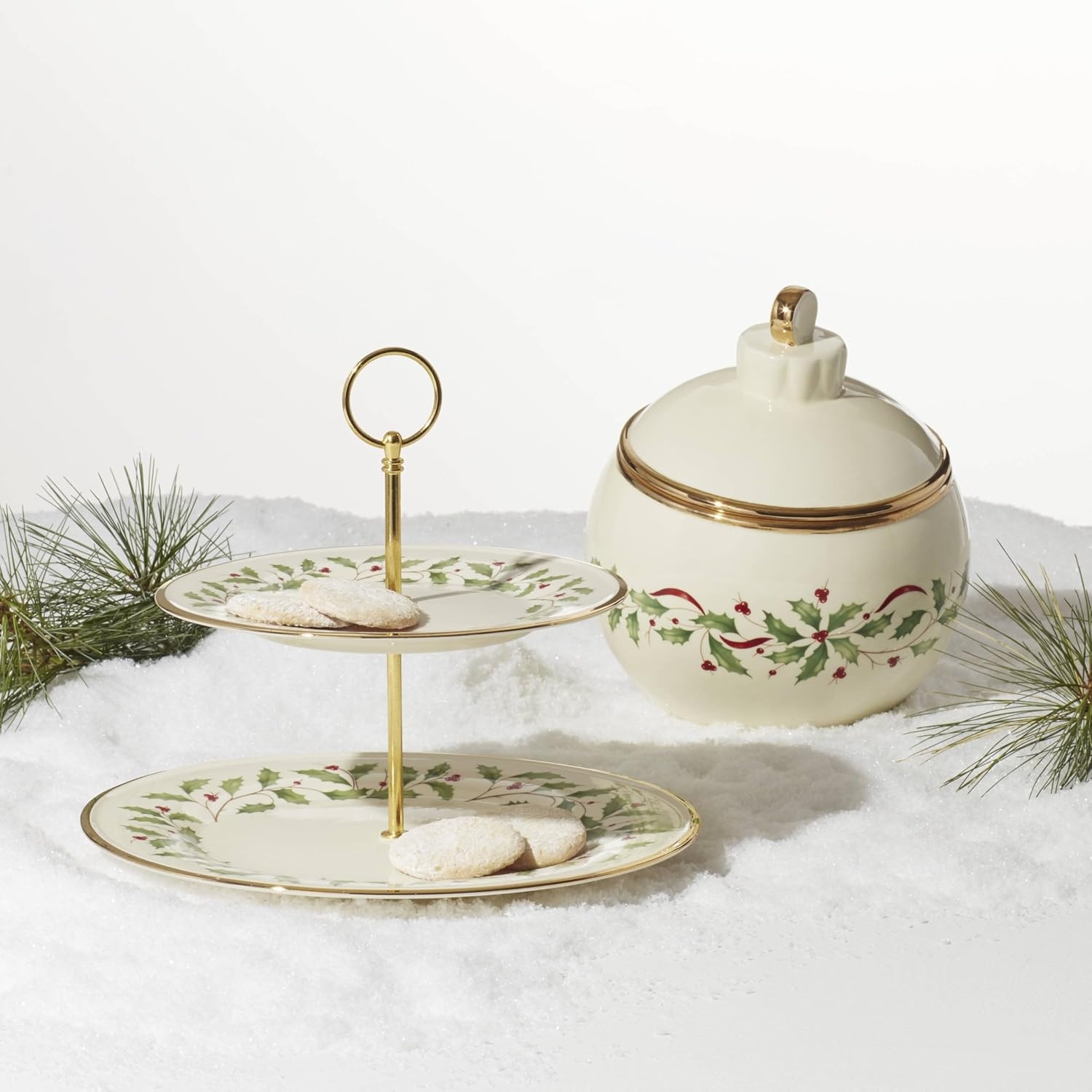 image:imageLenox 898092 Holiday Rectangular Baking Dish Large Christmas Festive Kitchen DecorCookie Jar Ornament