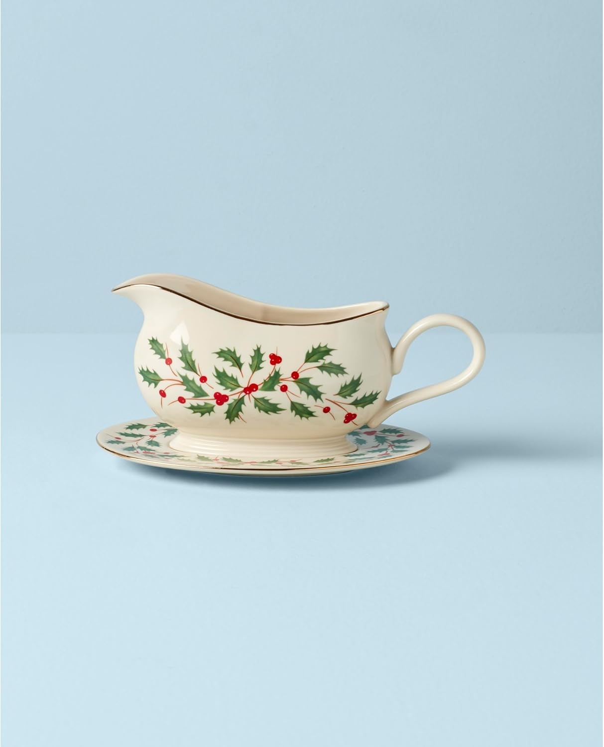 image:imageLenox 898092 Holiday Rectangular Baking Dish Large Christmas Festive Kitchen DecorGravy Boat with Stand