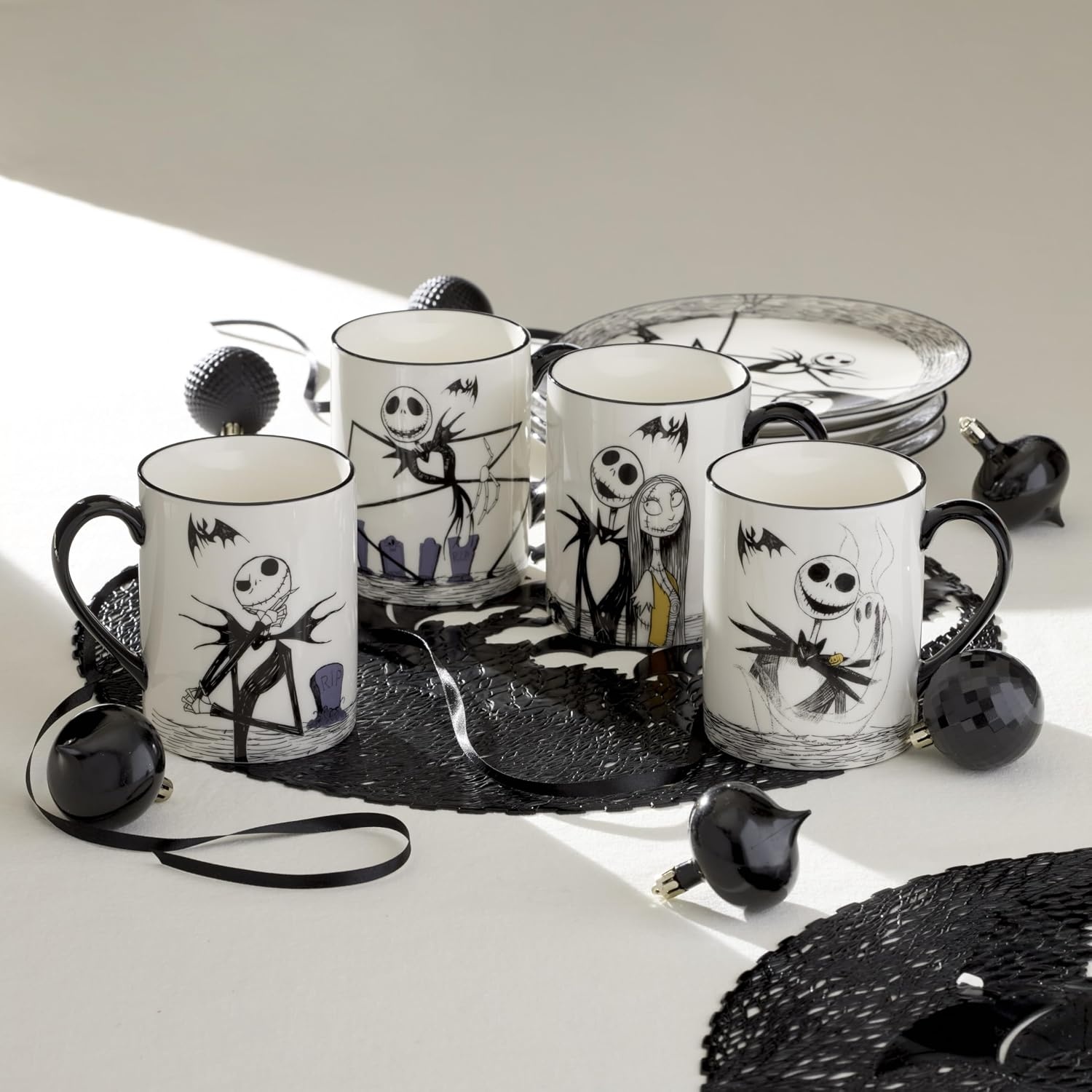 image:imageLenox 898877 Jack Skellington Sledding OrnamentMugs Set of 4