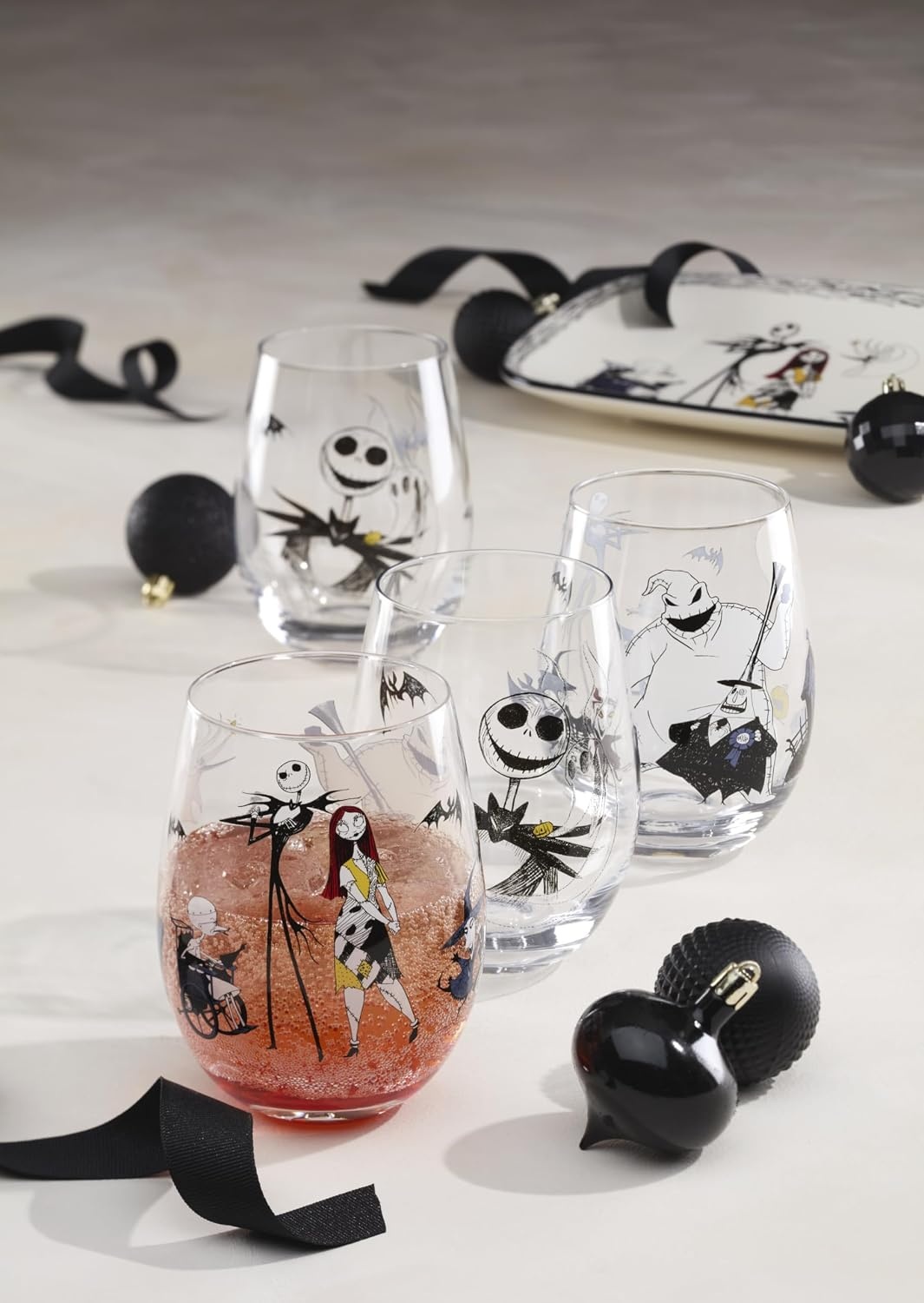 image:imageLenox 898877 Jack Skellington Sledding OrnamentTumbers Set of 4