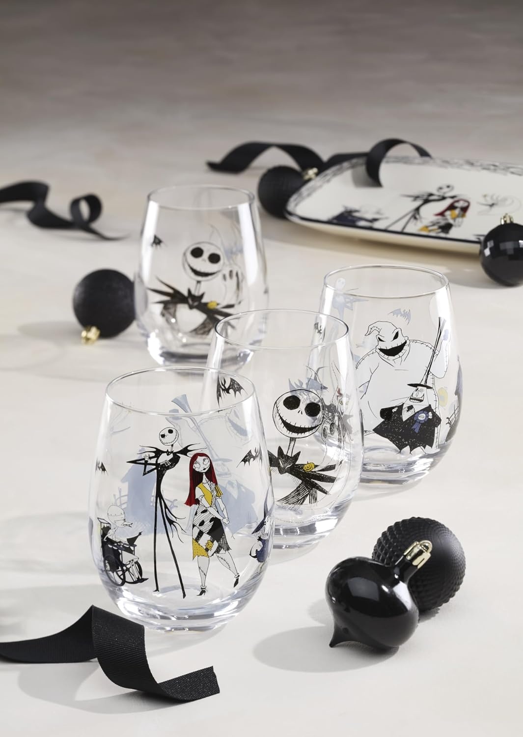 image:imageLenox 898877 Jack Skellington Sledding OrnamentTumbers Set of 4