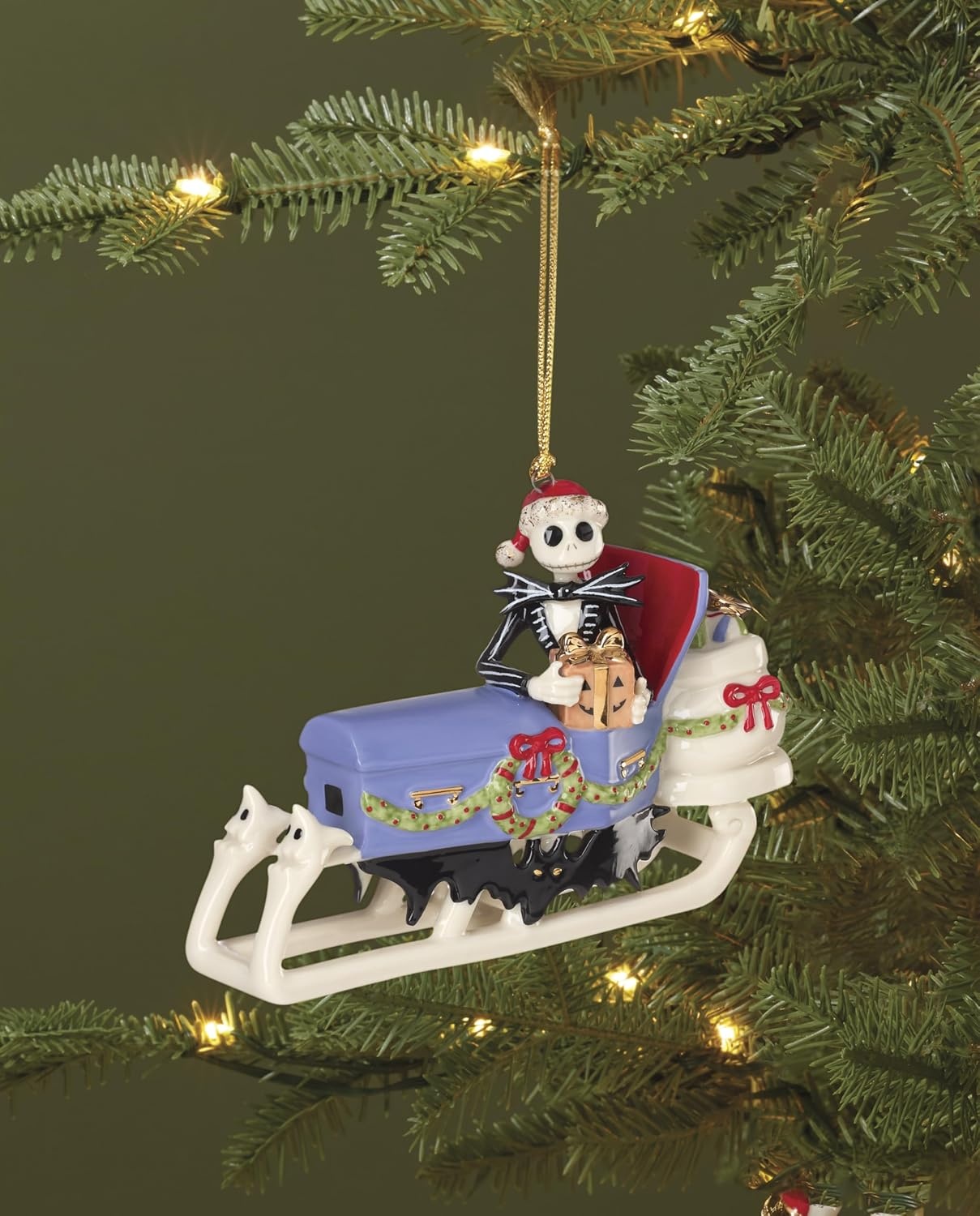 image:imageLenox 899028 Nightmare Before Christmas Hors Doeuvres TrayOrnament Sleigh